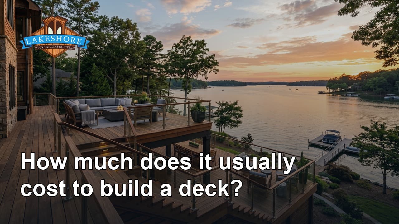 New custom deck on a Lake Norman home built by Lakeshore Decks Construction
